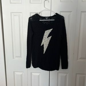Lightning Bolt Black and White Sweater